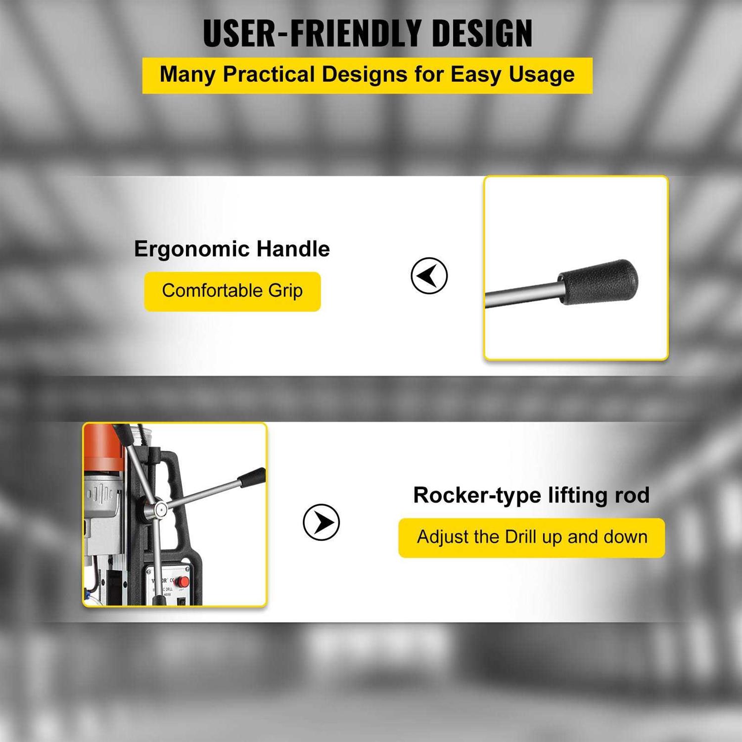 VEVOR Magnetic Drill 1680W Magnetic Drill Press with 2Inch Boring Diameter Annular Cutter Machine 2900 LBS 11pcs HSS Annular Cutter Bits - Shop Hardware Tools Online Store