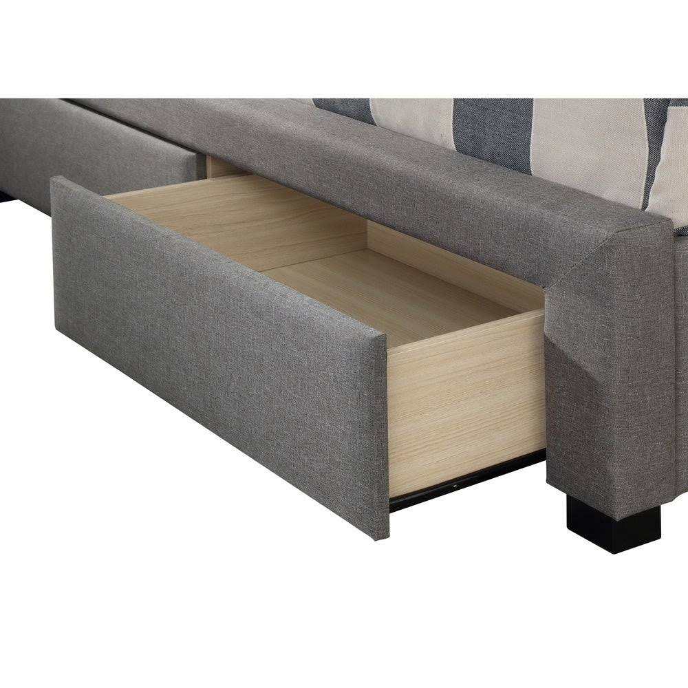 Strick u0026 Bolton Roth Grey Linen Wingback Storage Bed - Full