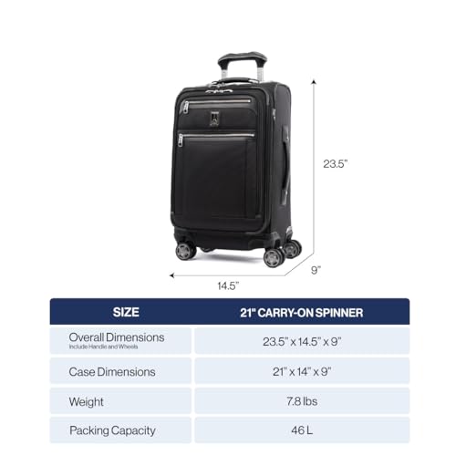 Travelpro Platinum Elite Softside Expandable Carry on Luggage, 8 Wheel Spinner Suitcase, USB Port, Suiter, Men and Women, Bordeaux Red, Carry On 21-Inch
