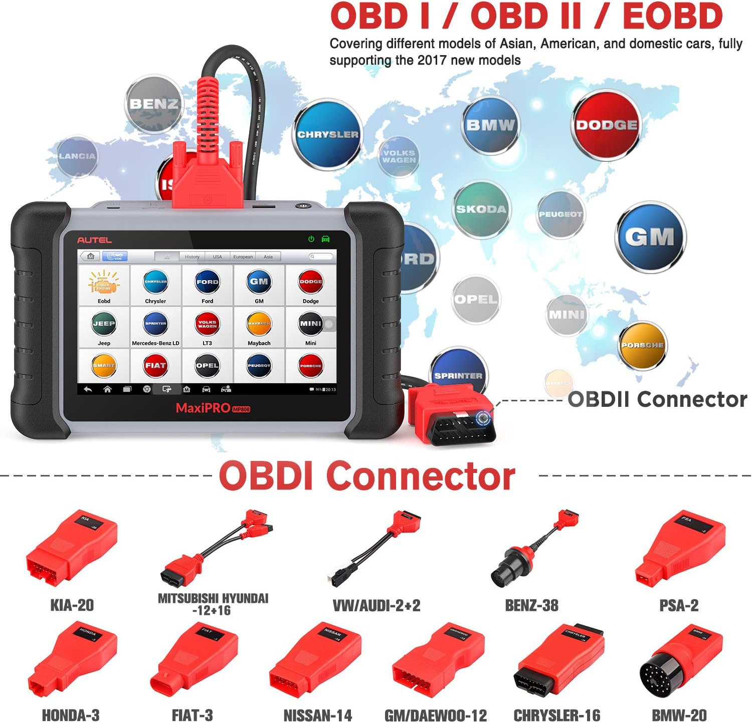 Autel MaxiPro MP808K Diagnostic Scan Tool - 2022 Newest OE-Level Same Function as MS906/DS808K,Bi-Directional Control, 30+ Services, Injector Coding, Oil Reset, EPB, BMS, SAS, DPF, ABS Bleed