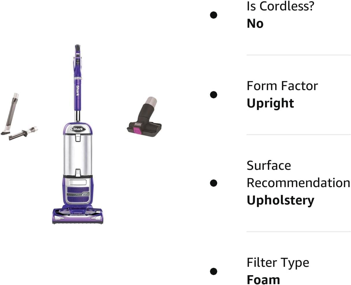 Shark NV586 Powerful Suction Navigator Powered Lift-Away Upright Vacuum For Floor Cleaning Hardwood Tile Carpet Multi-Surface Pets (Renewed)