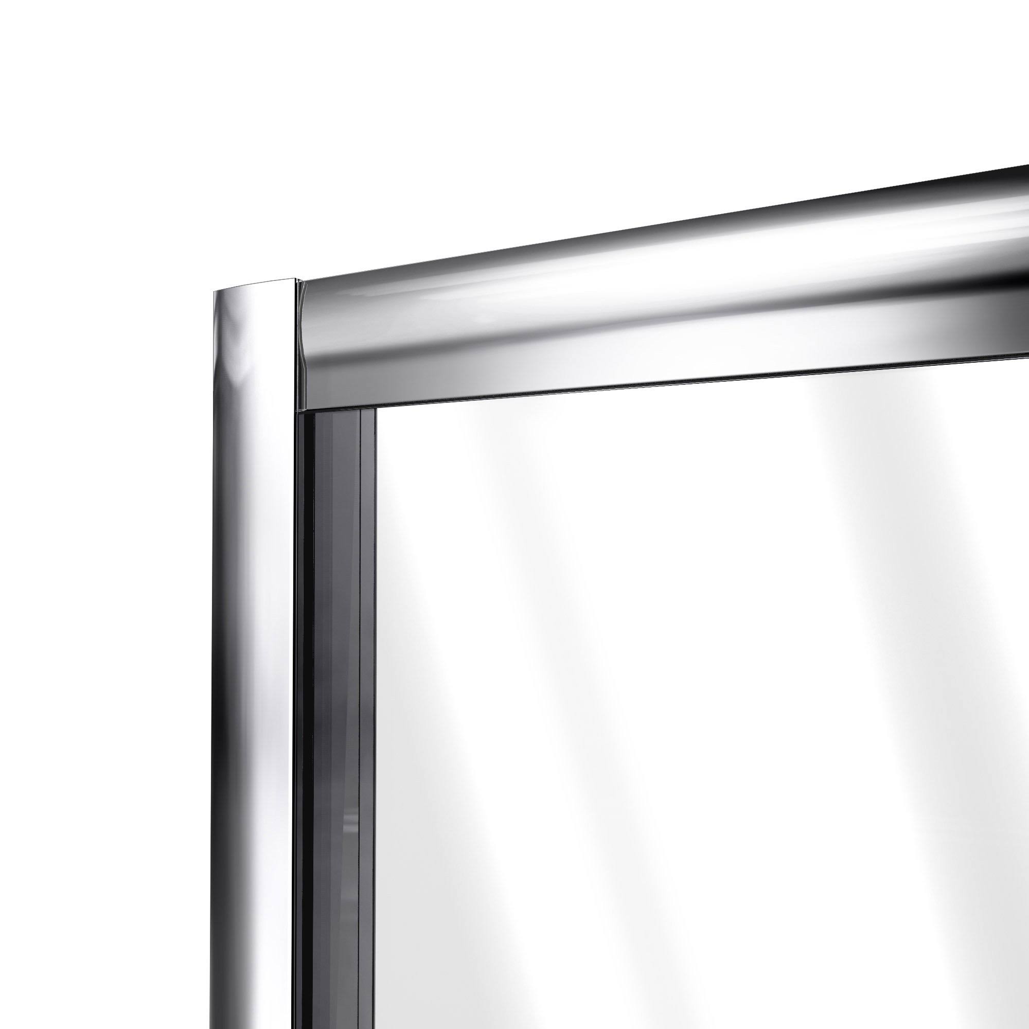 DreamLine DL-6219C-22-01 Flex 32x22D x 42x22W x 74 3/4x22H Semi-Frameless Pivot Shower Door in Chrome with Center Drain Biscuit