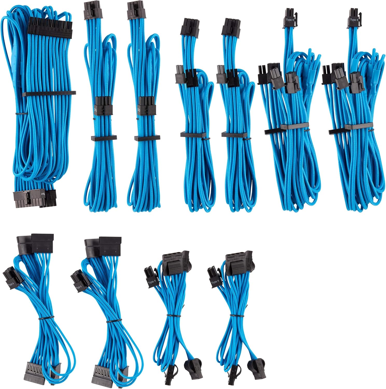 CORSAIR Premium Individually Sleeved PSU Cables Pro Kit for Corsair PSUs &ndash; White, 2 Year Warranty