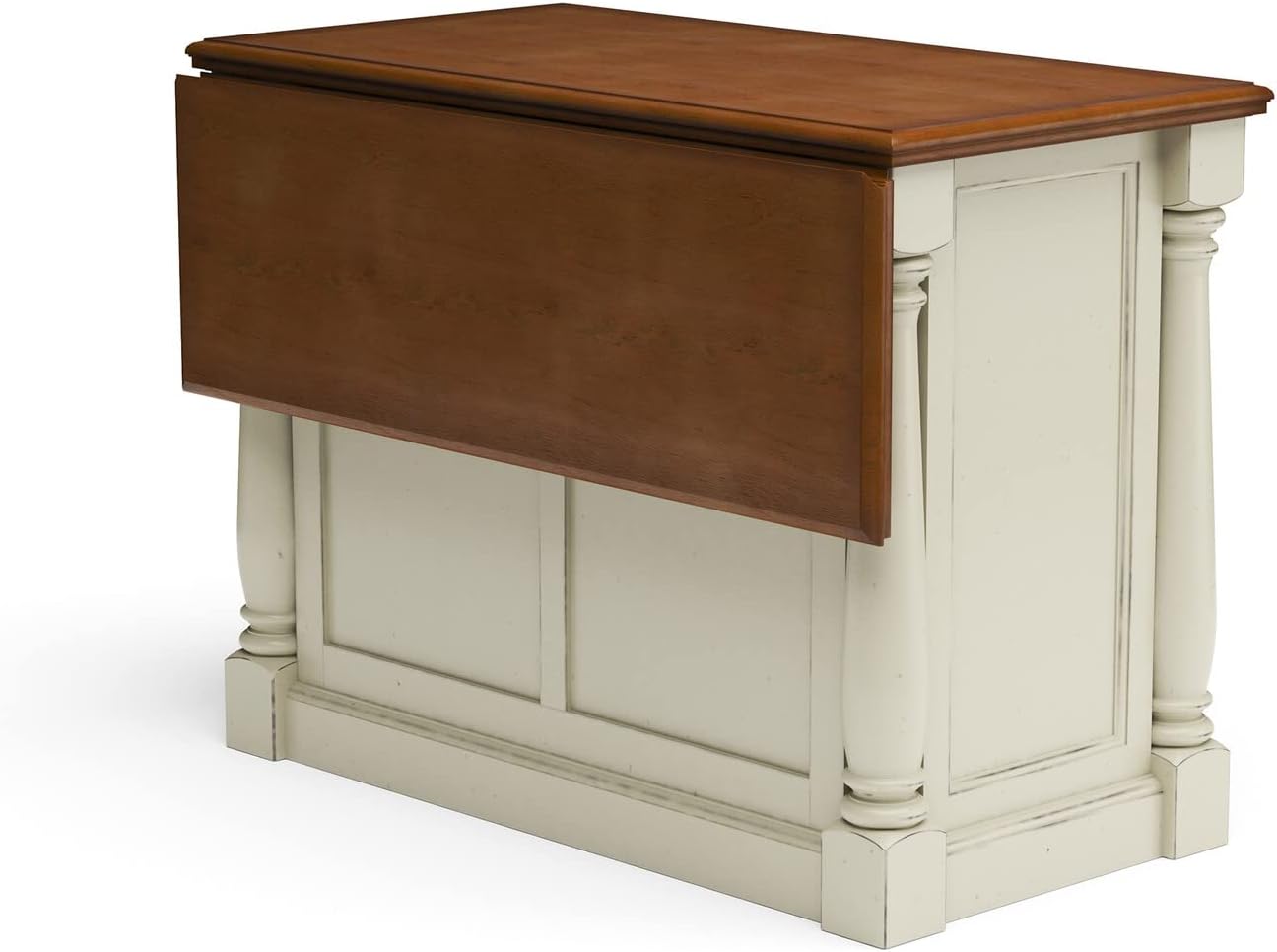 Homestyles Monarch Kitchen Island Set, 50 Inch Width, Antique White