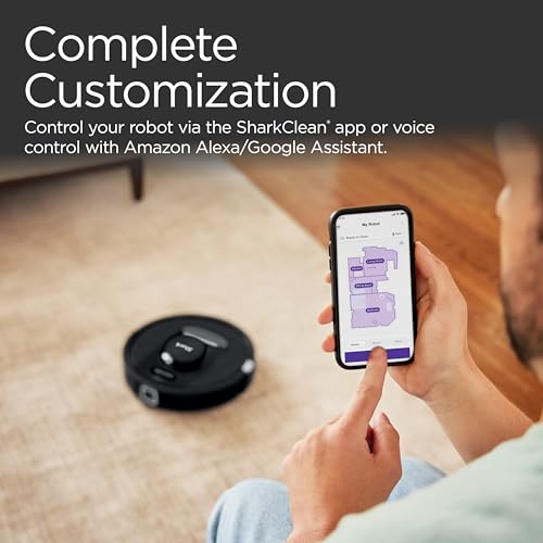 Shark RV2820AE Detect Pro Self-Empty Robot Vacuum with Bagless, 60-day Capacity HEPA Base, 3 Detect & React Technologies, Auto Deep-Clean on Carpets and Hardfloors, NeverStuck Tech, Wi-Fi Black/Bronze