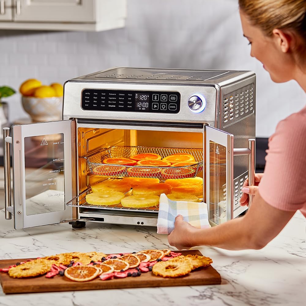 Emeril Lagasse 26 QT Extra Large Air Fryer, Convection Toaster Oven with French Doors & Dual Zone 360 Air Fryer Oven Combo with French Door, 25 QT Extra Large Family Size