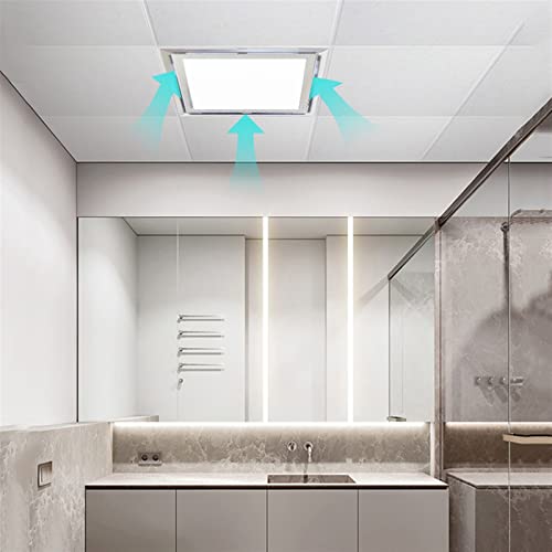 HASMI Exhaust Fan Integrated Ceiling Led Lighting Ventilating Fan, 2-in-1 Silent Exhaust Fan with Light, 30×30cm Ceiling Ventilating Fan for Bathroom Kitchen Ventilation Fan