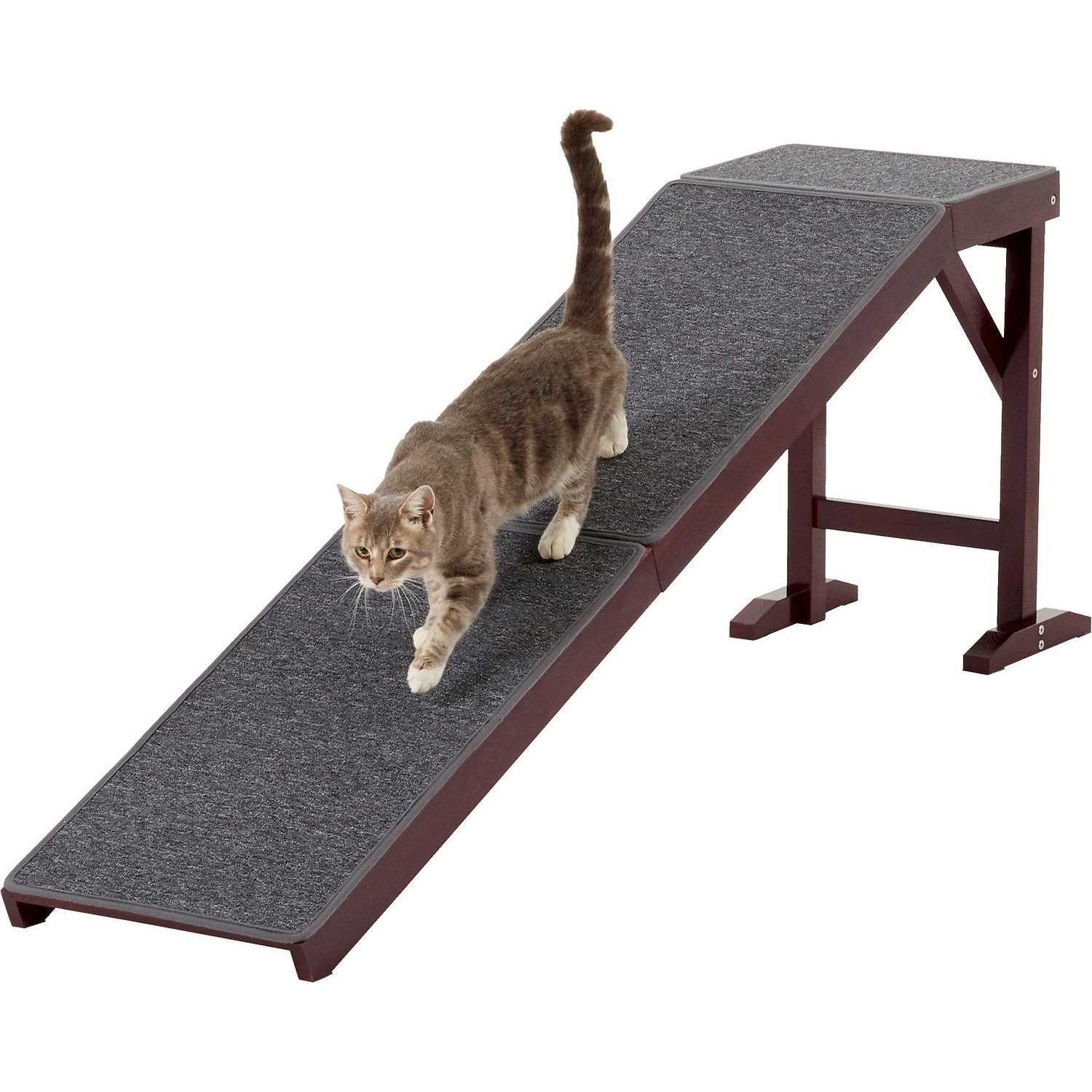 Frisco Deluxe Wooden Carpeted Cat Dog Ramp - Pet Supplies online store