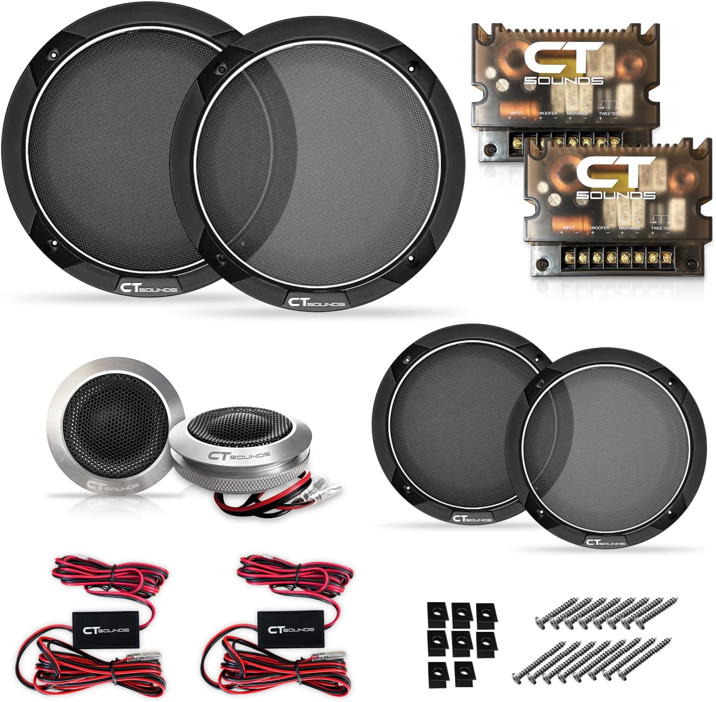 CT Sounds Meso 6.5” 500 Watt 3-Way Premium Component Car Speaker Set