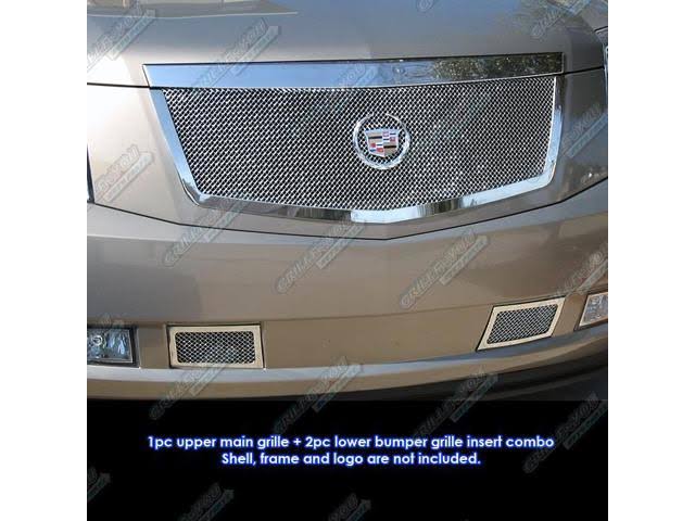 APS Fits 2007-2014 Cadillac Escalade Stainless Steel Mesh Grille Grill Insert Combo #A77740T