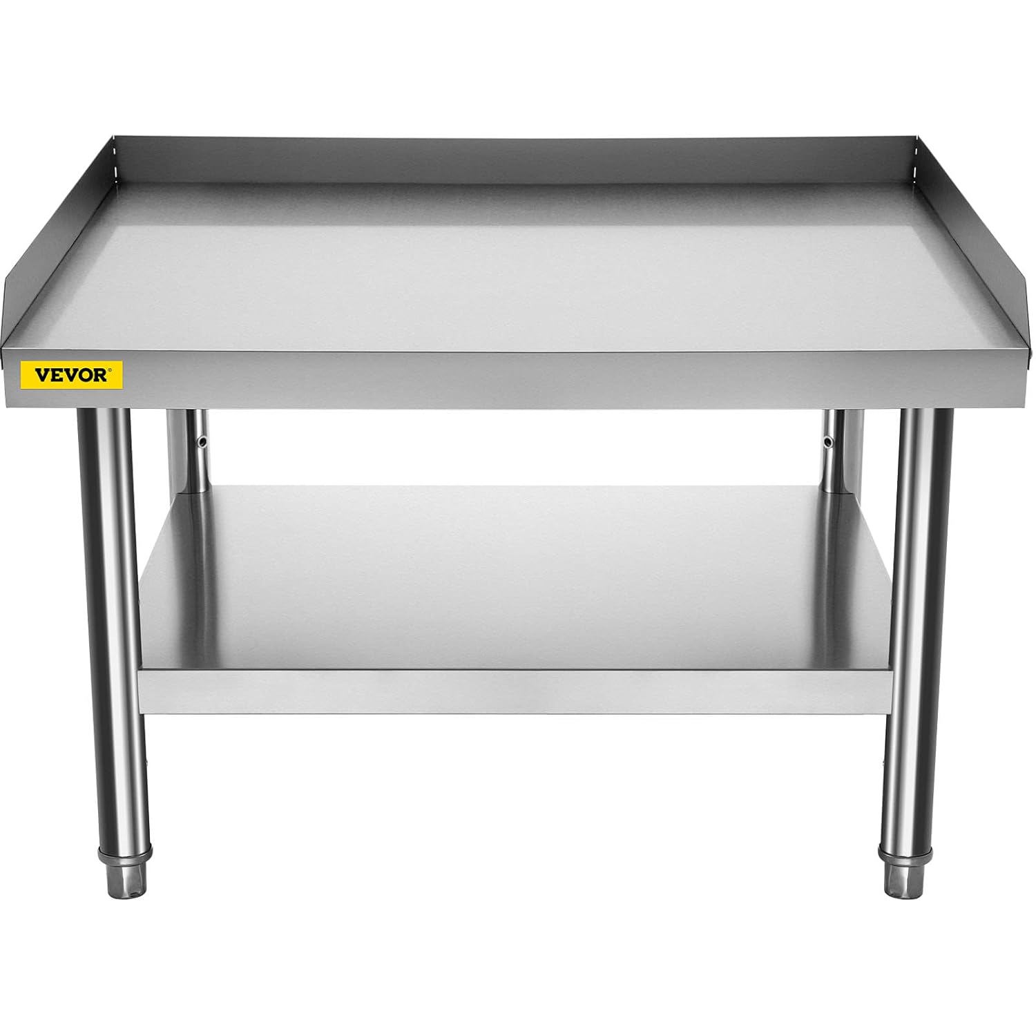 VEVOR Stainless Steel Equipment Grill Stand, 36 x 28 x 24 Inches Stainless Table, Grill Stand Table with Adjustable Storage Undershelf, Equipment Stand Grill Table for Hotel, Home, Restaurant Kitchen