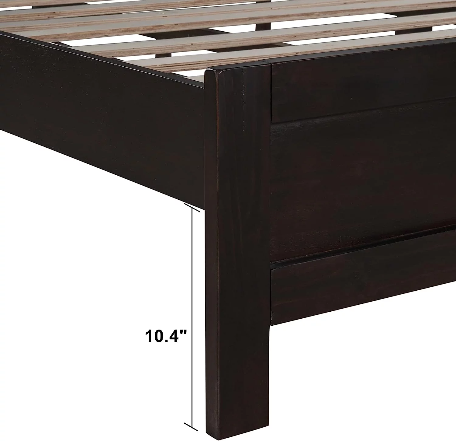 Full Size Solid Wood Platform Bed Frame with Headboard and Wooden Slat Support, No Box Spring Needed, Mattress Foundation, Easy Assembly, Espresso
