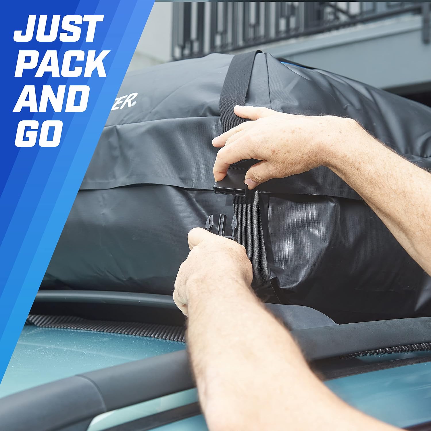 Rooftop Cargo Carrier, PI Store Waterproof Car Roof Bag with Protective Mat, Extra 16 Cubic Foot Storage Carriers for All Cars with / Without Roof Racks