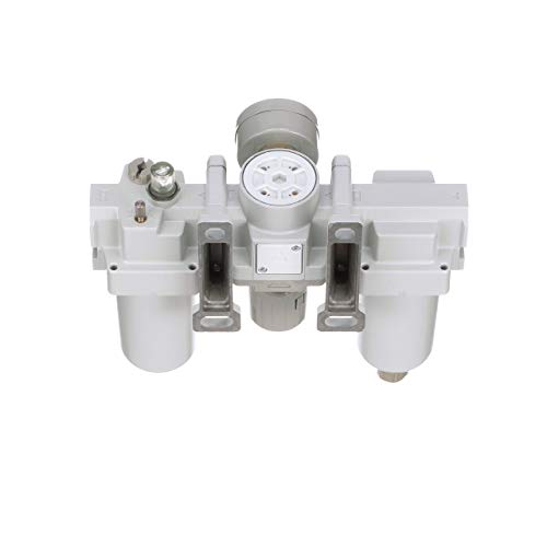 PneumaticPlus SAU400 Series Compressed Air Filter Regulator Lubricator Combo FRL 1/2" NPT