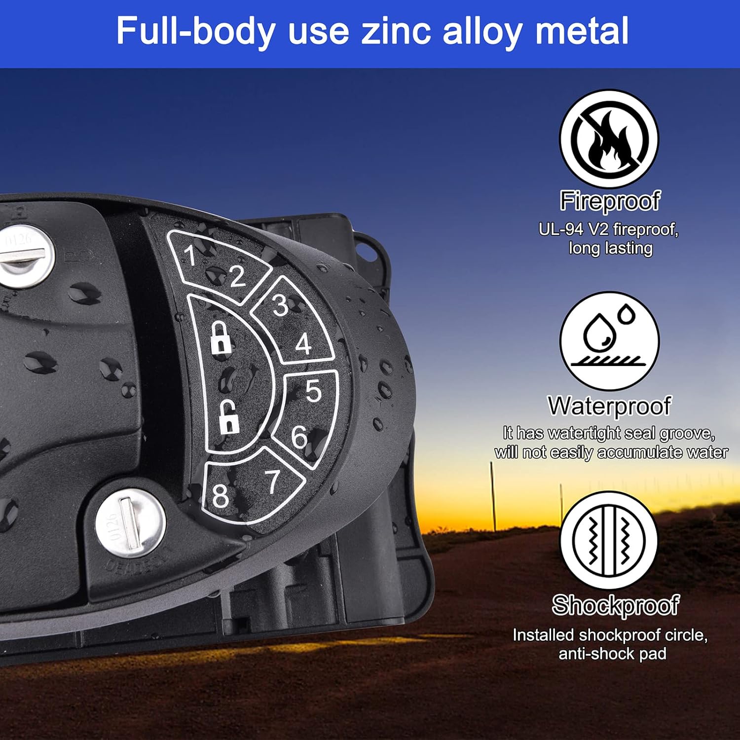 RVLIBRO by RISTOW RV Keyless Entry Door Lock - Waterproof & Shockproof RV Door Lock 2 Key Fobs and Backlit Keypad 100% Metal RV Door Lock with Install Tools for Travel Trailer Camper