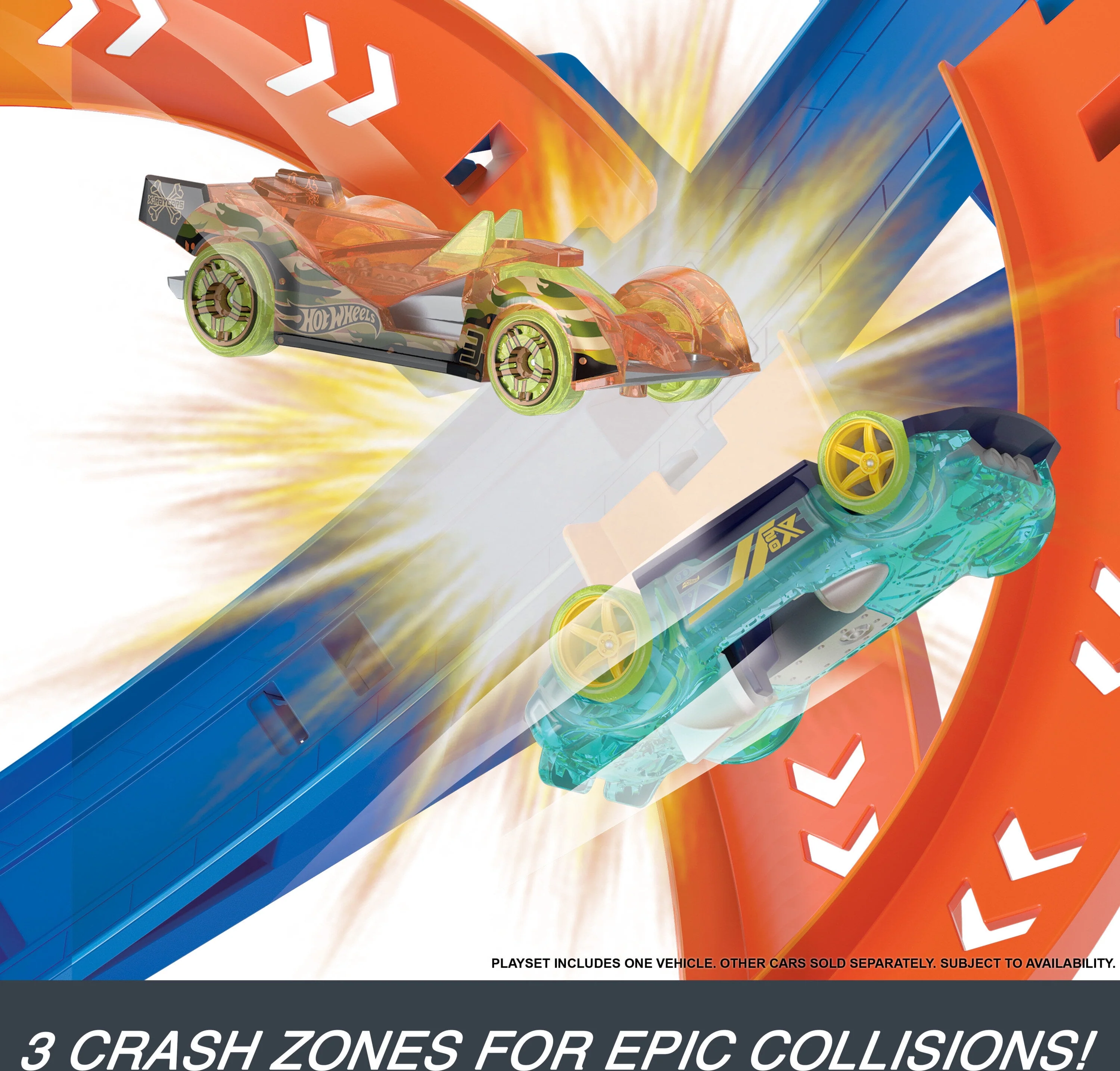 Hot Wheels Action Spiral Speed Crash Track Set with Motorized Booster & 1:64 Scale Toy Car