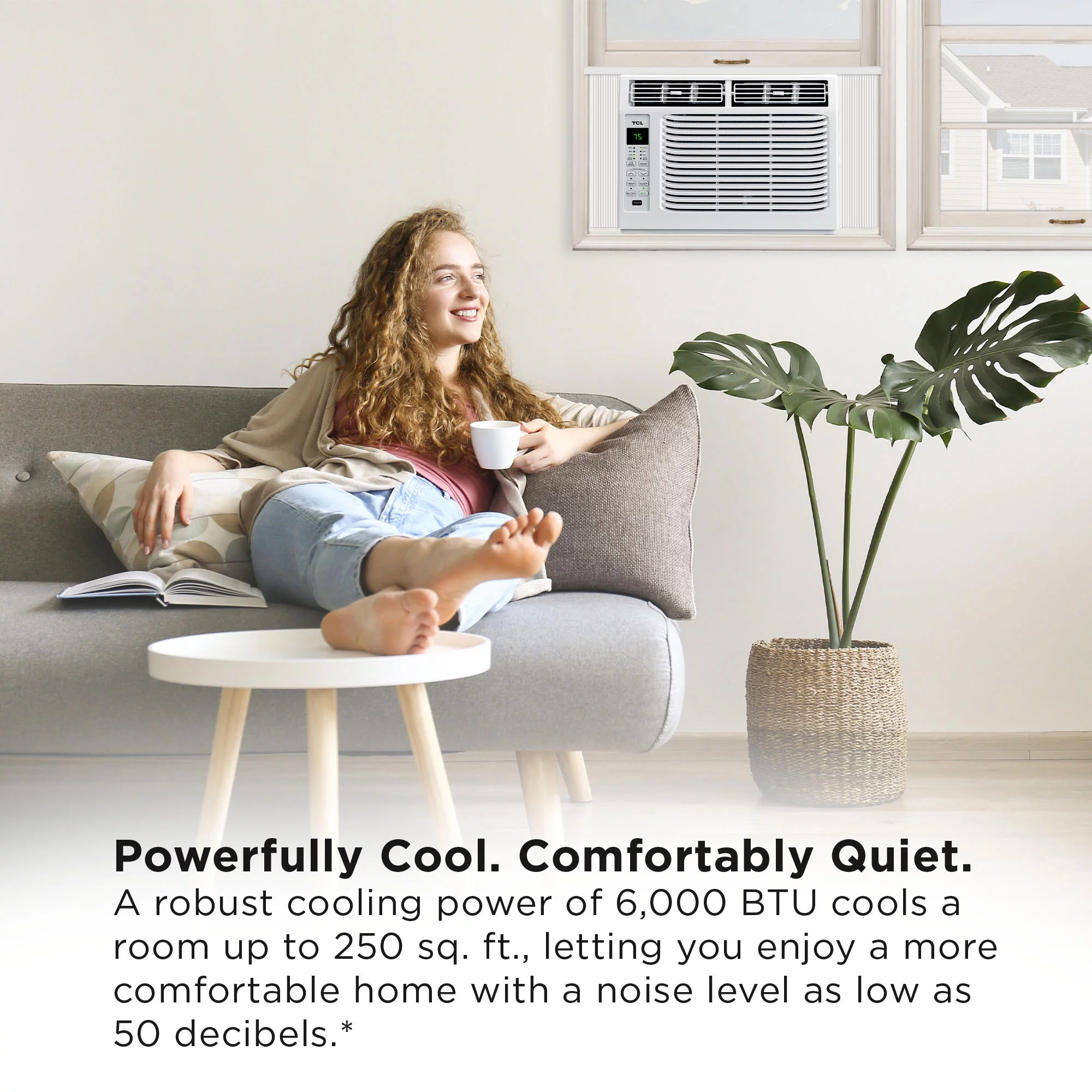 TCL 6,000 BTU 115-Volt Window Air Conditioner with Remote, White, W6W31