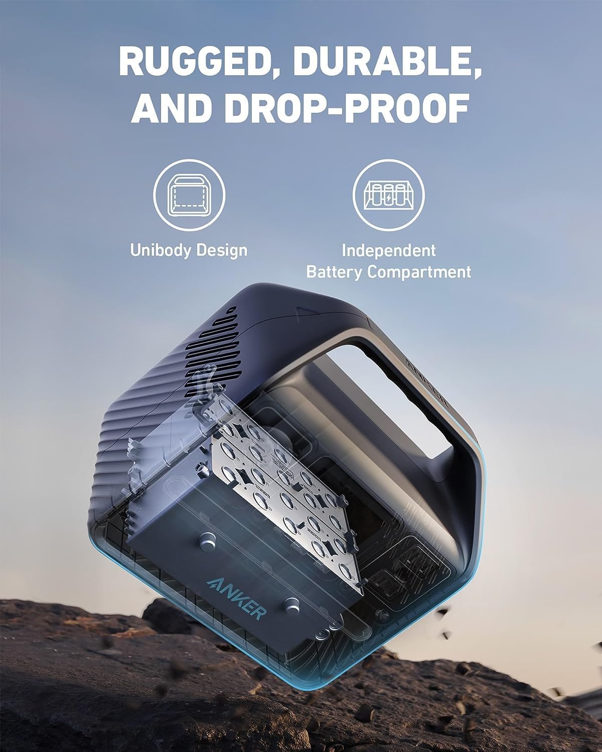 Anker 521 Portable Power Station with LiFePO4 Battery, 256Wh 6-Port PowerHouse, 300W Solar Generator (Solar Panel Optional), 2 AC Outlets, 60W USB-C PD Output, Outdoor Generator