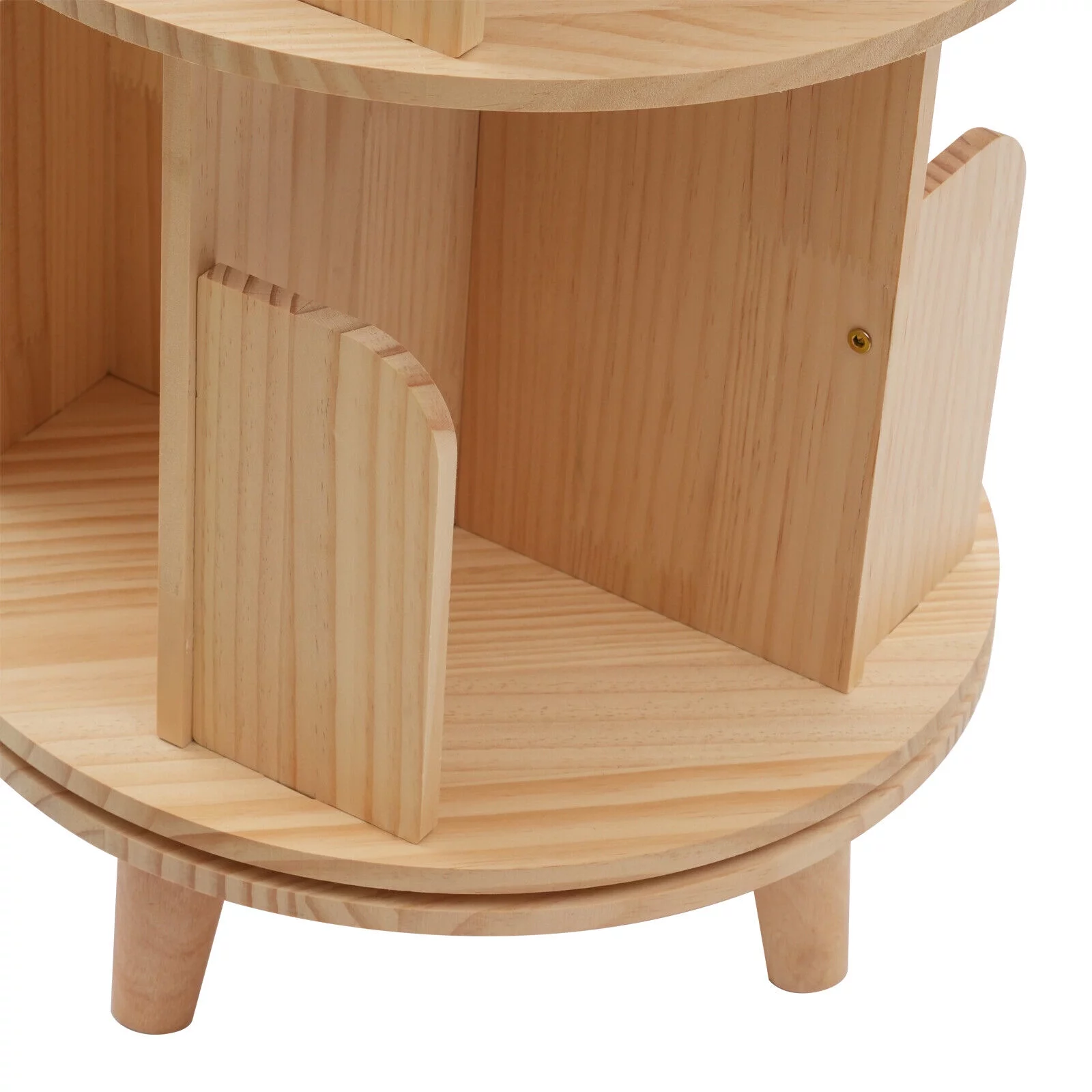 3 Tiers 360° Rotating Bookshelf Wood Bookcase Storage Shelf Freestanding Display Rack - Curated Treasures Market