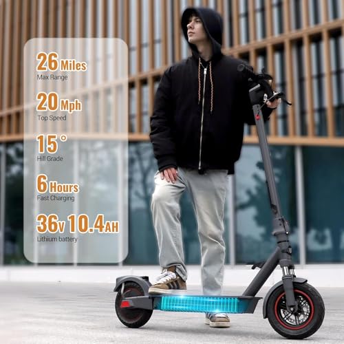 SISIGAD Electric Scooter Adults 10" Tires, 600W Peak Motor, Max 22 MPH Speed, 30 Miles Long Range, Portable Folding E-Scooter for Commuting with Dual Brakes, LCD Display APP Control