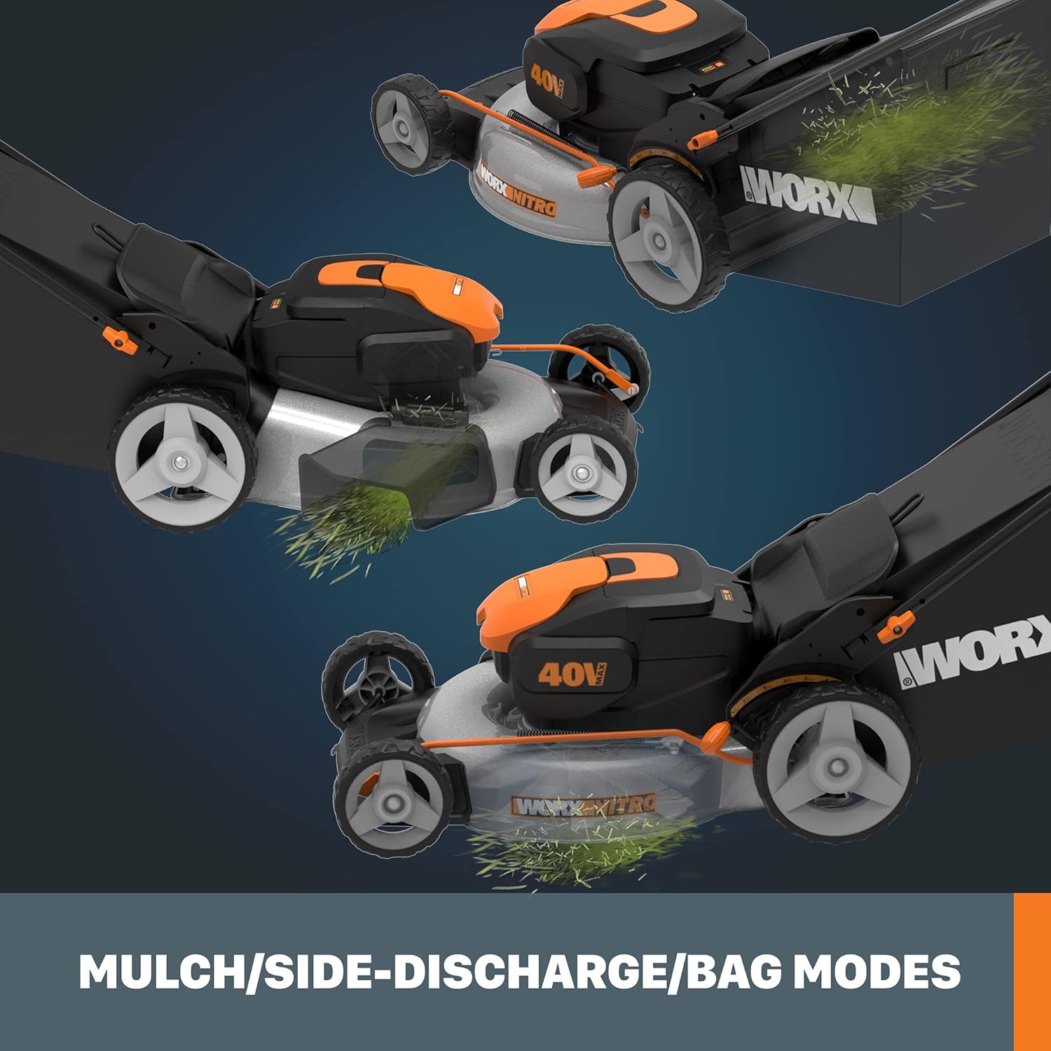 Worx Nitro WG751.3 40V Power Share PRO 4.0Ah 20" Cordless Push Lawn Mower
