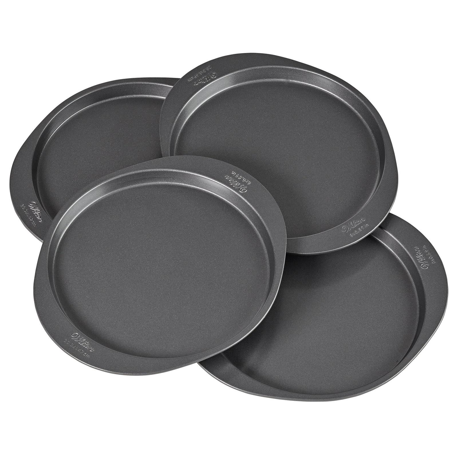 Wilton Easy Layers 4-Piece 8in Round Non-Stick Cake Pans Set w/ Tasty Recipes