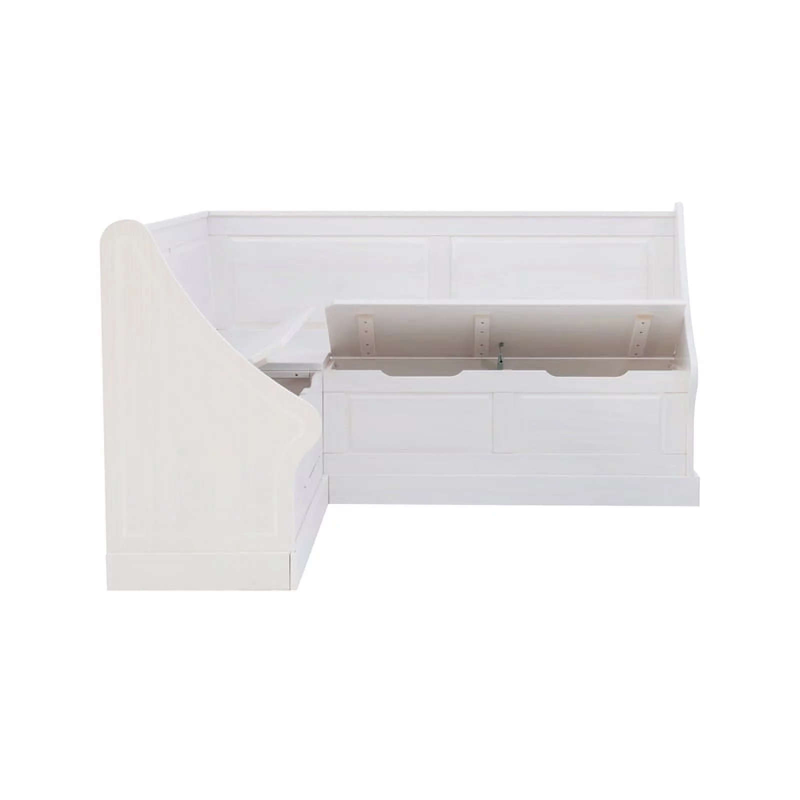 Linon Troyin Wood Corner Breakfast Nook in White