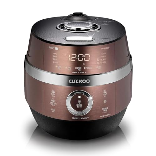 CUCKOO CRP-JHR0609F | 6-Cup (Uncooked) Induction Heating Pressure Rice Cooker | 13 Menu Options, Auto-Clean, Voice Guide, Made in Korea | Copper