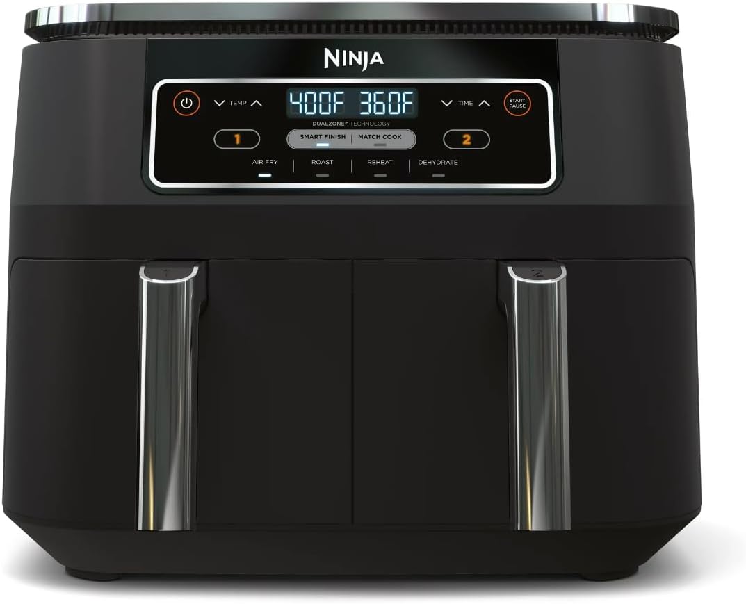 Ninja Foodi 4-in-1 8-Quart. 2-Basket Air Fryer with DualZone Technology- Air Fry, Roast, and More