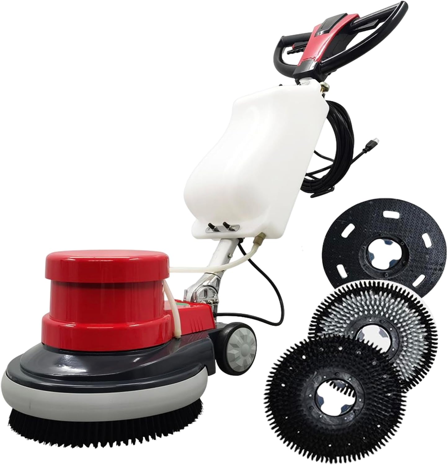 Industrial Floor Buffer Commercial Polisher Floor Scrubber Heavy Duty Floor Polisher Cleaning Machine 17'' Single Pad Tile Scrubber Carpet Burnisher Floor Brush Cleaner 1.5HP 110V Red