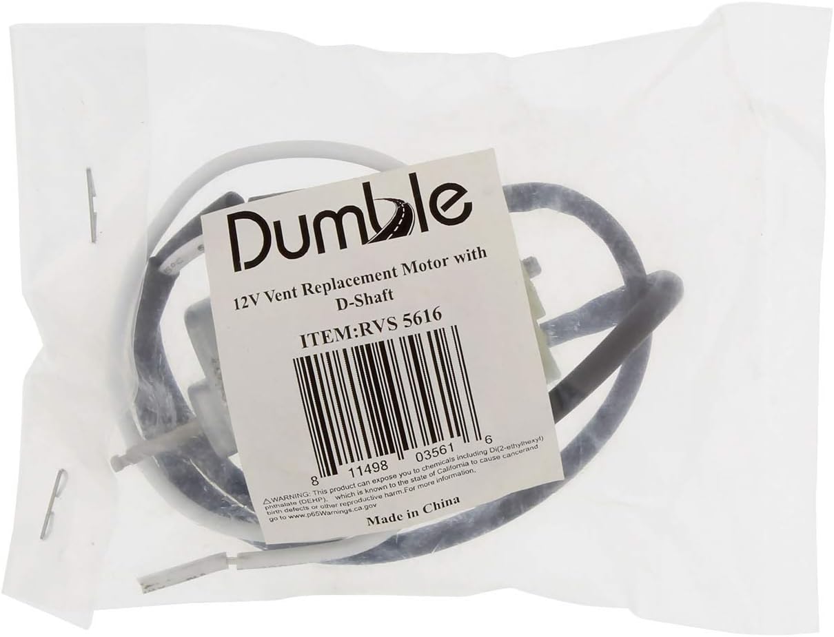 Dumble 12V RV Vent Fan Motor Replacement with D-Shaft &ndash; RV Fan Motor, Camper Vent 12 Volt Motor, RV Exhaust Fan Motor
