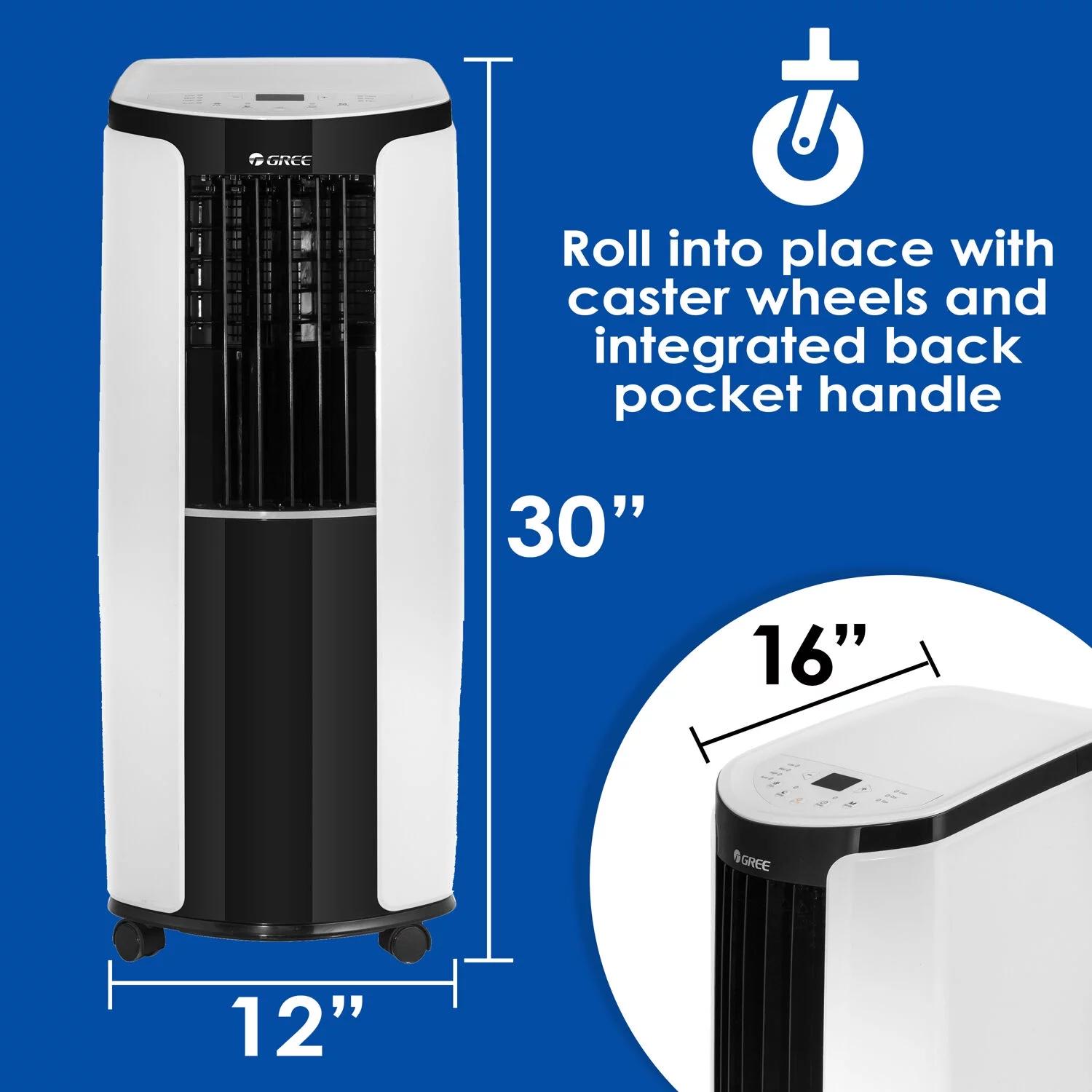Gree 6,000 BTU (DOE) 10,000 BTU (ASHRAE) Portable Air Conditioner with Remote up to 350 Sq ft