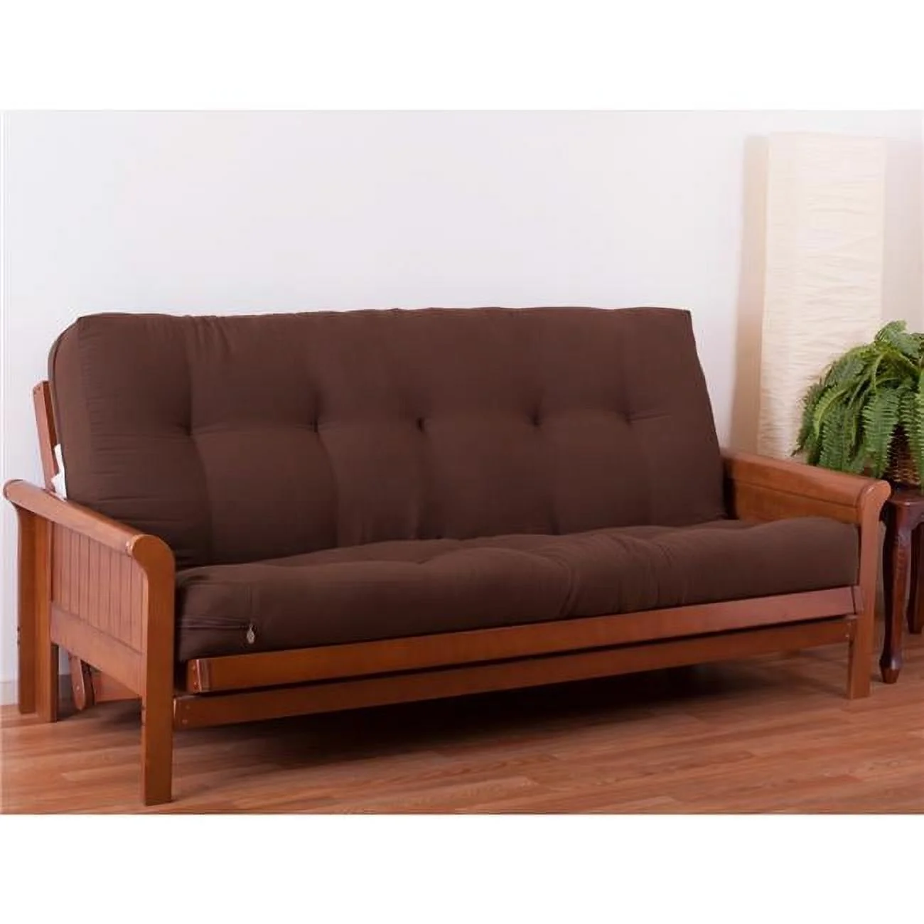 7 in. Renewal Twill Full Size Futon Mattress, Chocolate