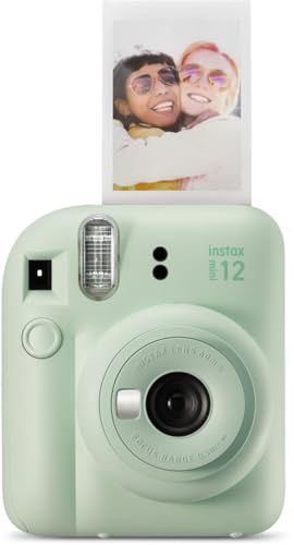 Fujifilm Instax Mini 12 Instant Camera Pastel Blue with 40 Sheets Fujifilm Instax Mini Film Bundle, Sunshine Photo Microfiber Cleaning Cloth Included