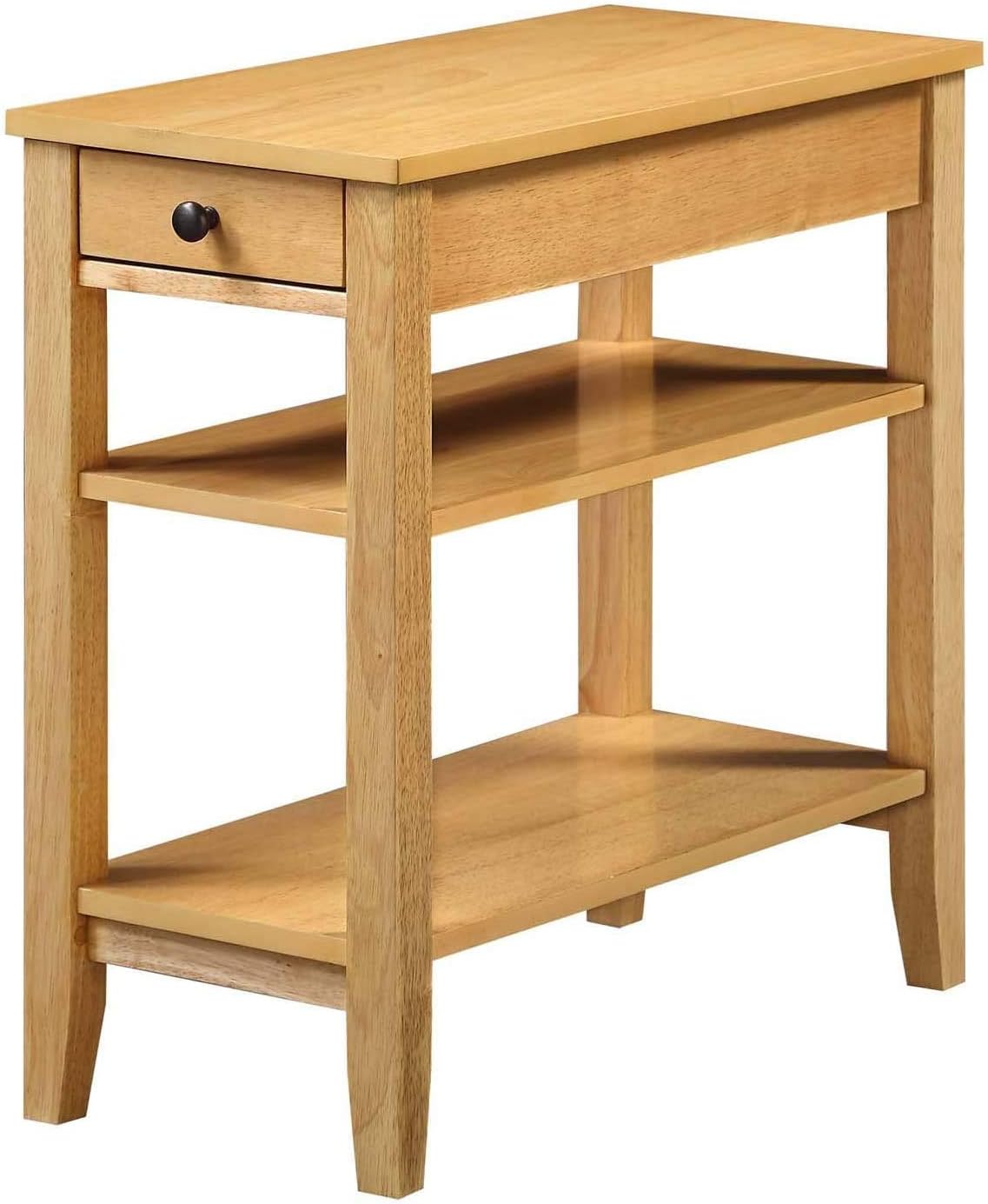 Convenience Concepts American Heritage Three Tier End Table With Drawer, Natural