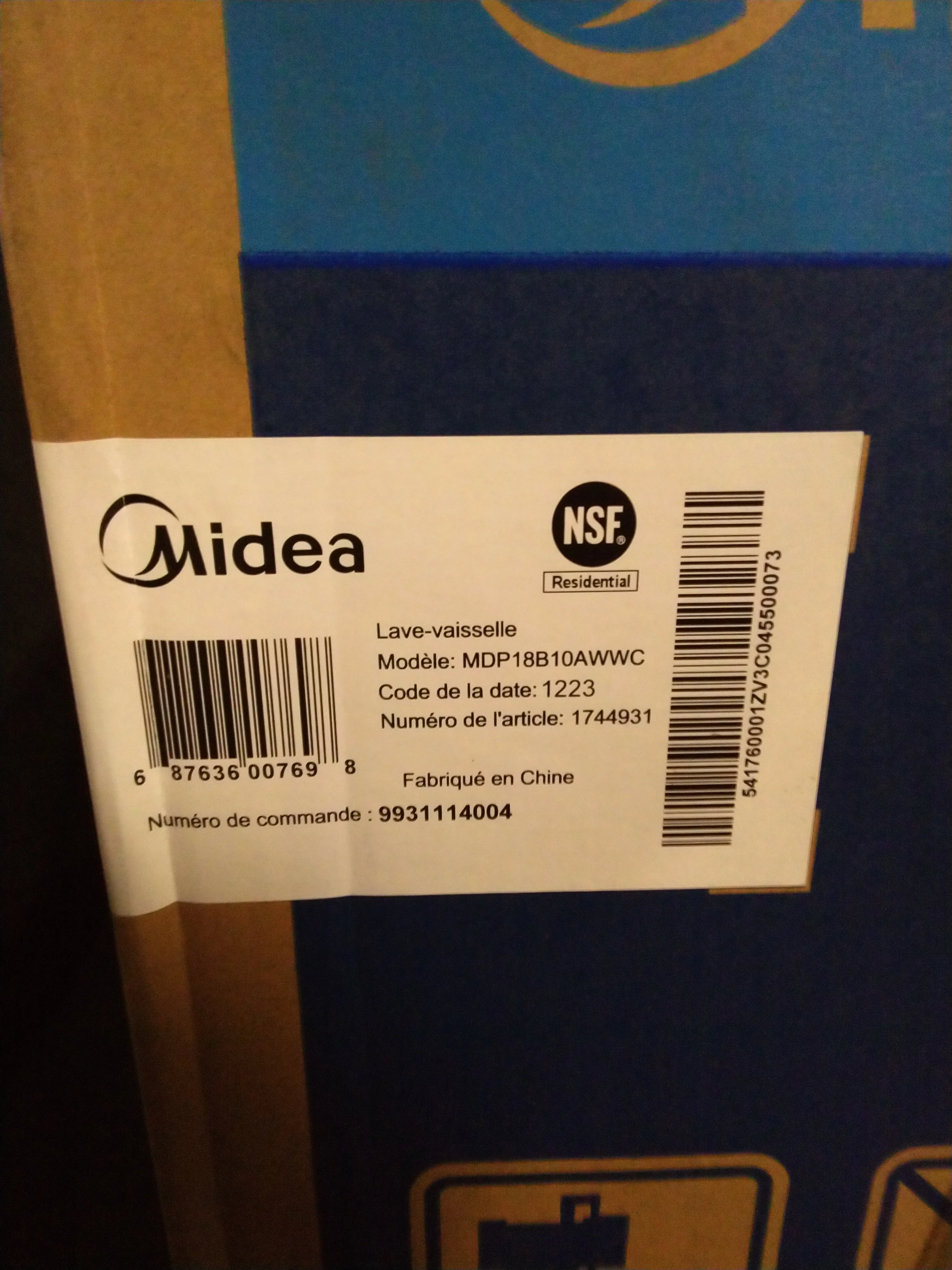 MIDEA 18 IN WHITE PORTABLE DISHWASHER - MDP18B10AWWC