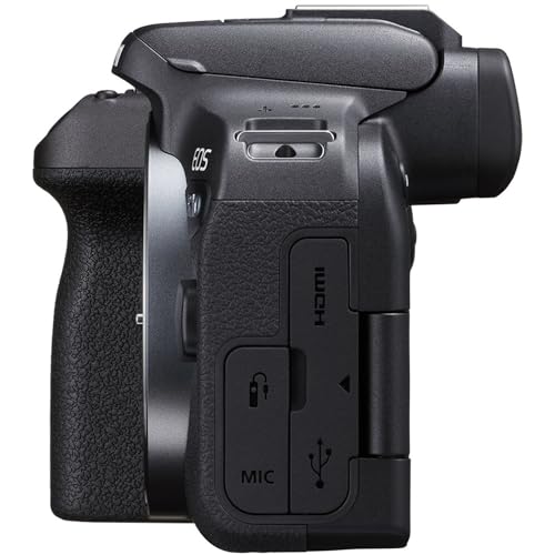 Canon EOS R10 4K Video Recording Mirrorless Camera (Body) with 64GB Fast Transcend Memory Card, Black (Renewed)