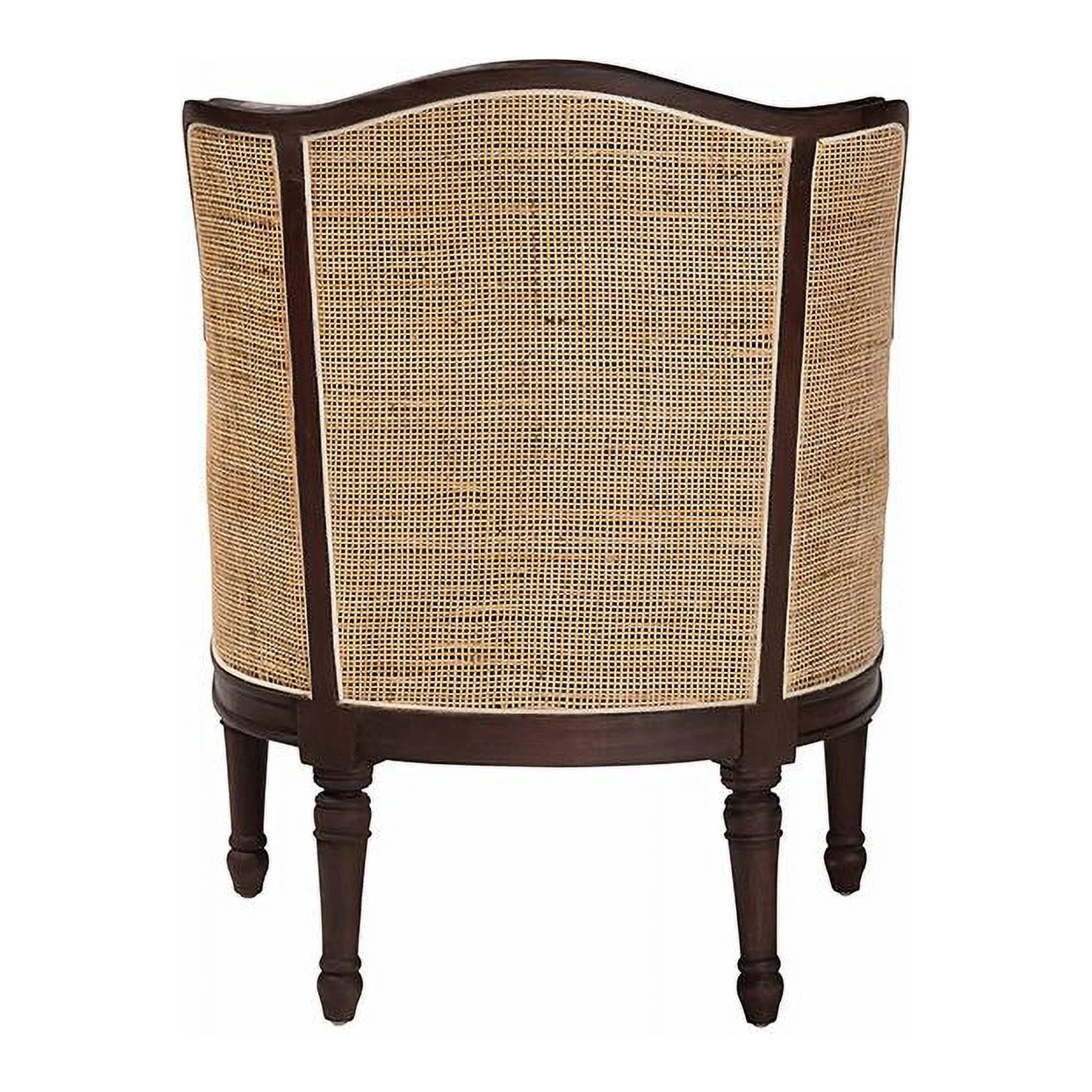 bali & pari Ornella Traditional French Beige Fabric and Dark Brown Finished Wood Accent Chair