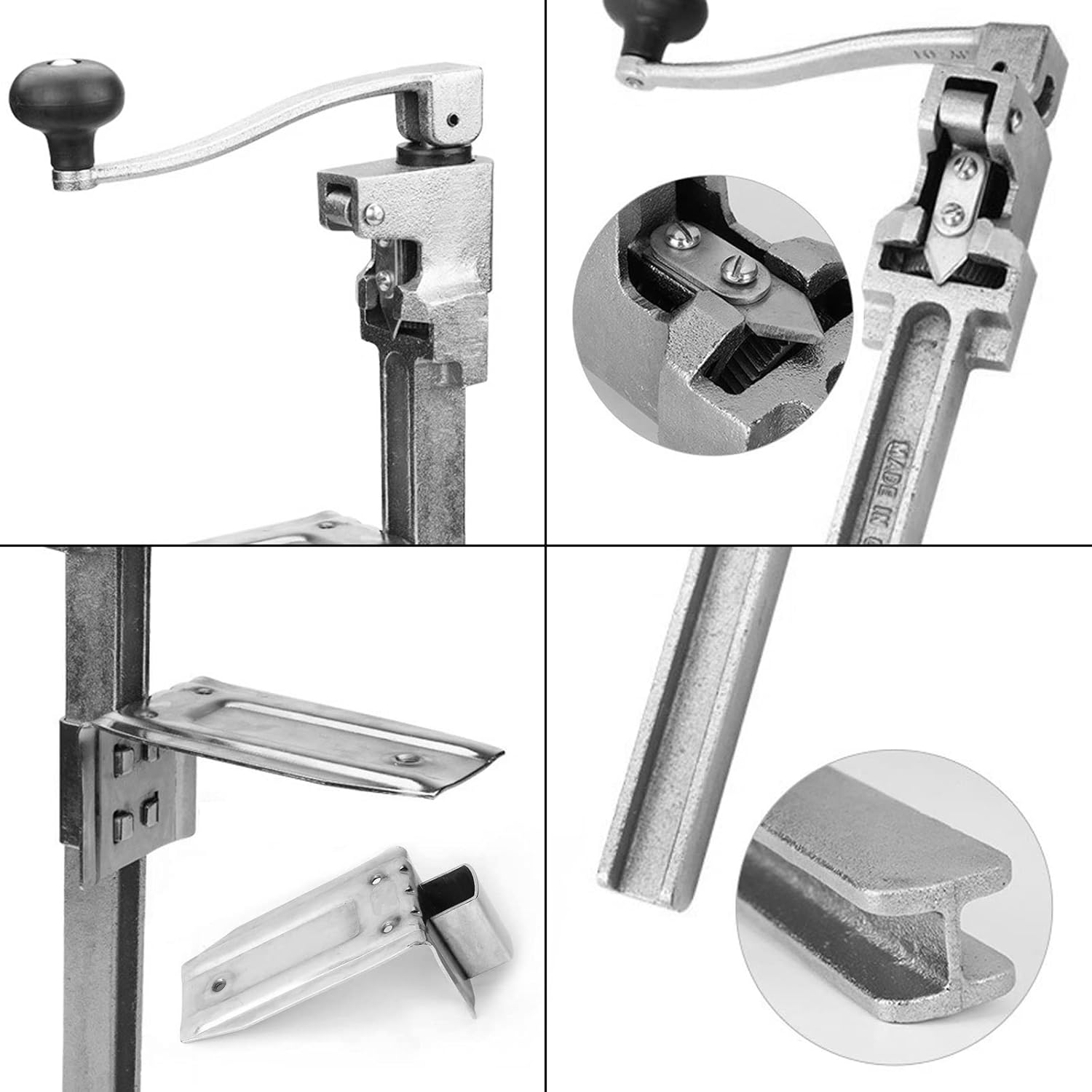 Erinaik Commercial Can Opener, 18.5” Manual Table Can Opener with Plated Steel Base, Heavy Duty for Restaurant Hotel Bar Compatible with Edlund ( Large )
