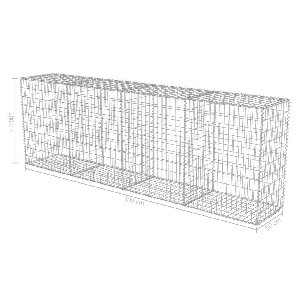 vidaXL Gabion Wall with Covers Galvanized Steel - 118x22x19.7x22x59x22