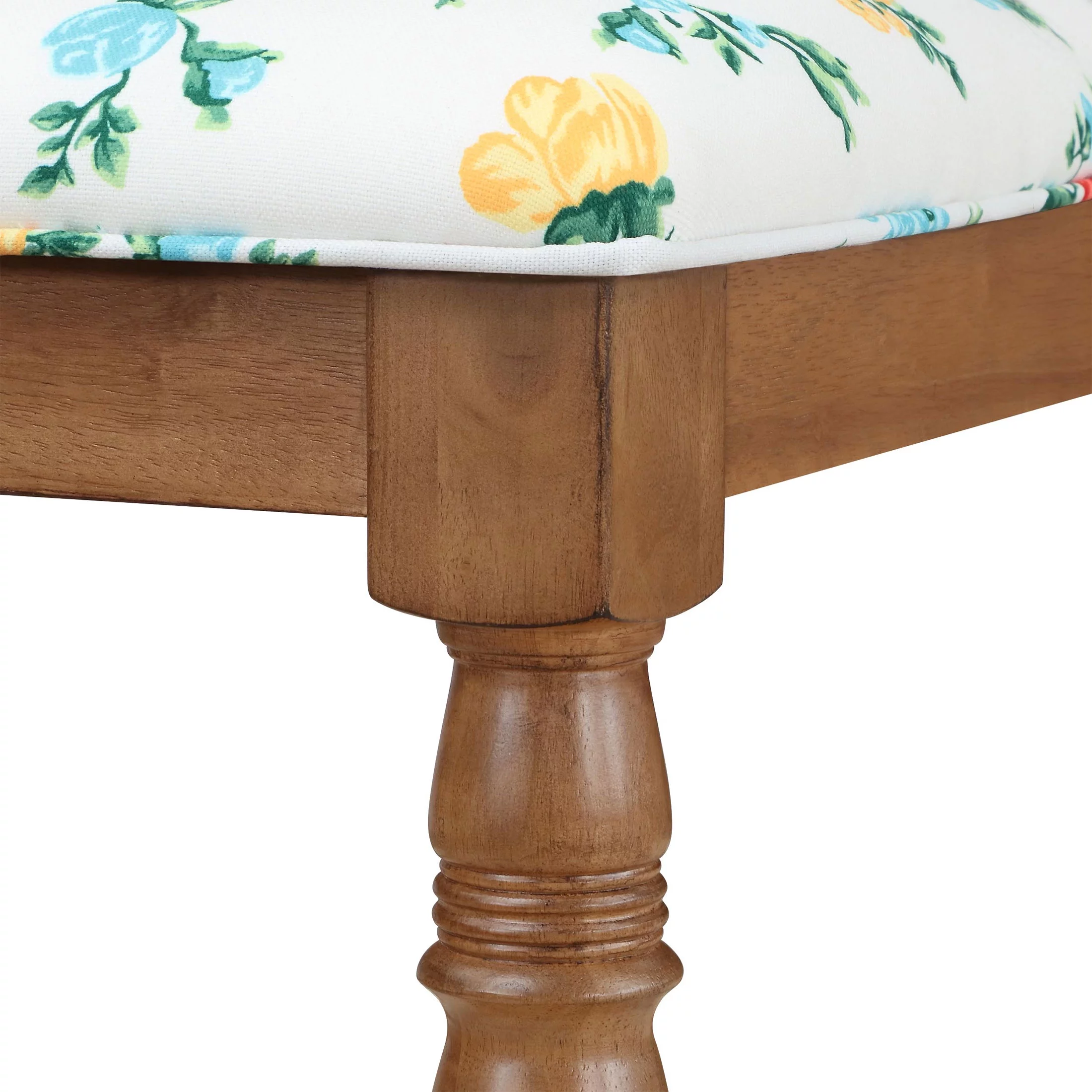 The Pioneer Woman Vintage Floral Bar Stools Made With Solid Wood Frame, Set of 2