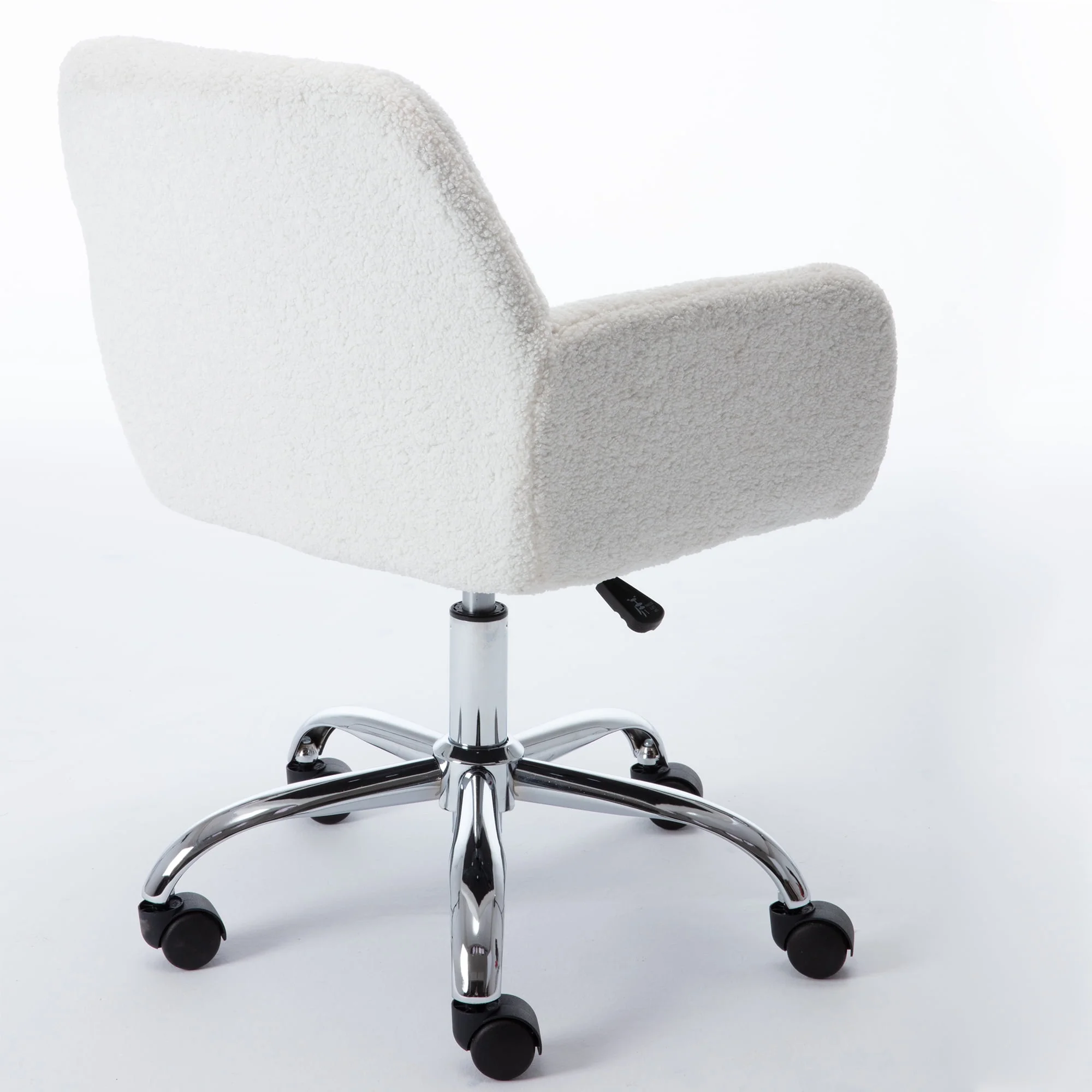 Tomshine Rustic Sherpa Office Chair, Ivory