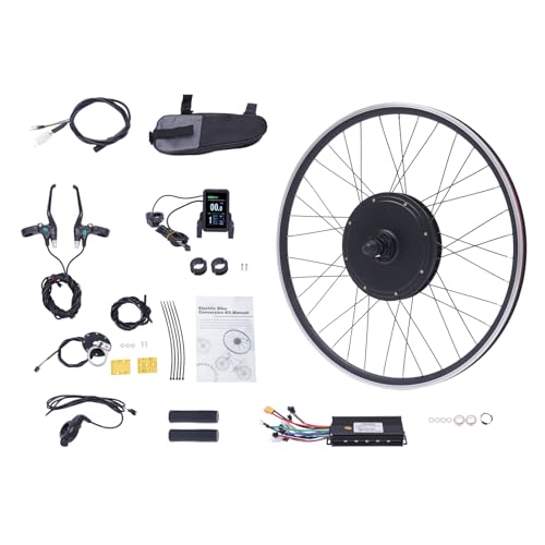 Electric Bike Conversion Kit, 48V 1000W 700C 28"/ 29" Front/Rear Wheel Electric Bicycle Hub Kit Dual Mode Controller w/LCD Display & PAS, 5-Speed Adjustment E-Bike Conversion Kit