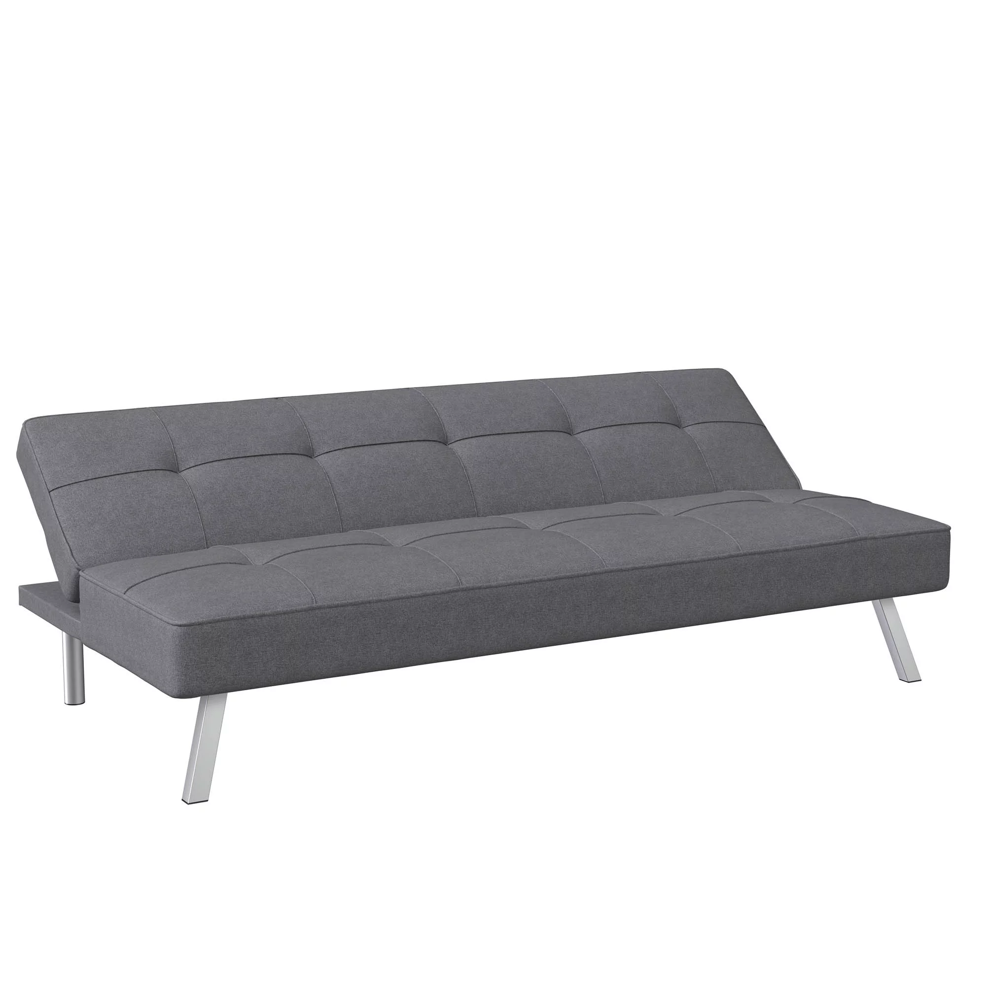 Serta Chelsea Modern Futon, Charcoal Gray Fabric