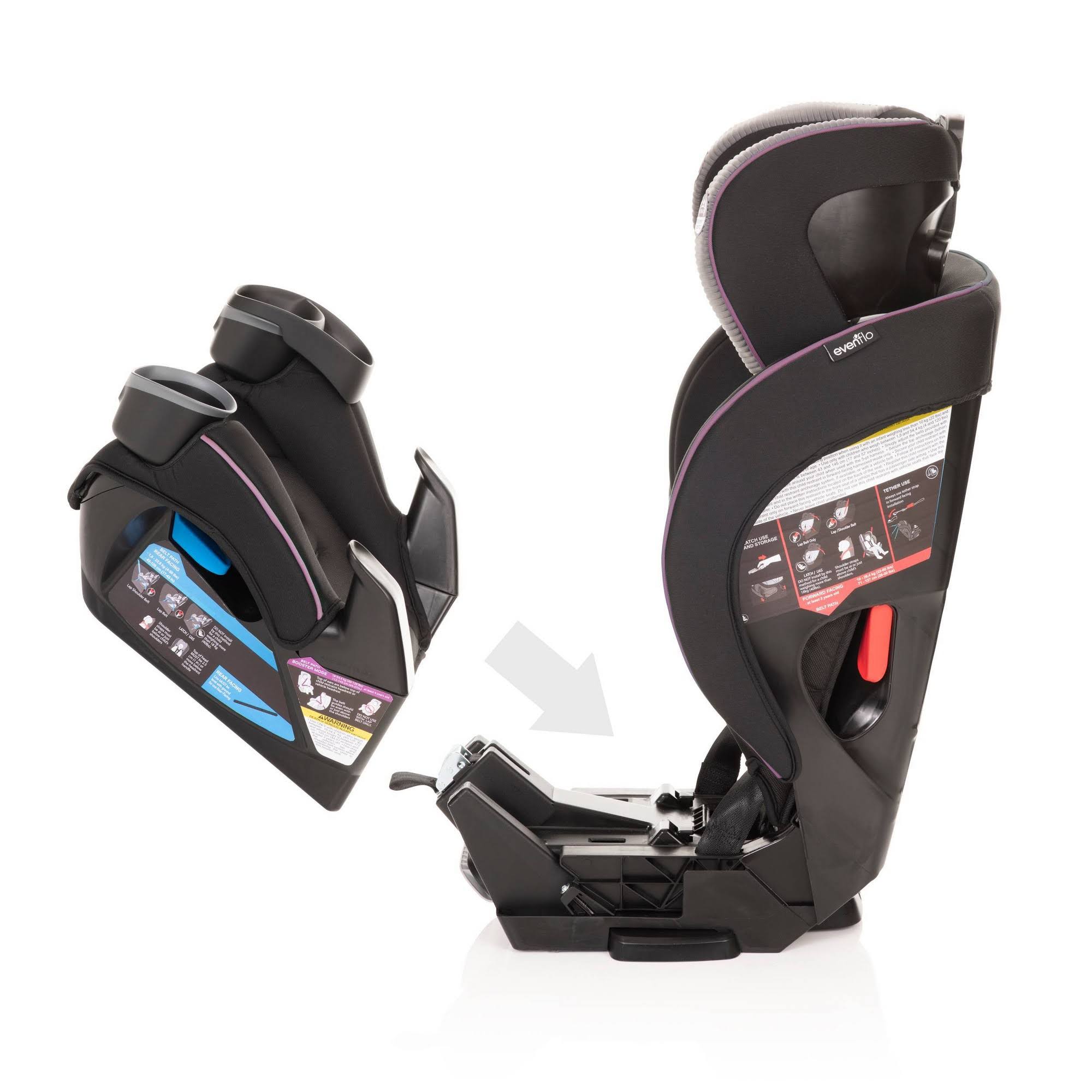 Evenflo EveryFit 4 in 1 Convertible Car SEAT, Augusta