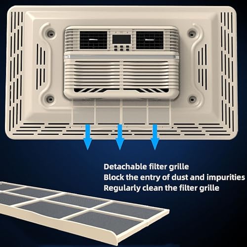 NEKPOKKA Universal 12V Electric Air Conditioner Large Vehicle Silent Roof Air Conditioner Unit for Trailers, Trucks, Campers, Buses, RV Air Conditioner 12 volt DC Air Conditioner 9000btu