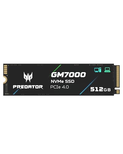 Predator M.2 SSD 2TB GM7000 with DRAM Cache NVMe 1.4 2280 PCIe Gen4×4 Ultra high Speed (Maximum Read: 7400MB/s, max Write: 6700MB/s) 3D NAND TLC Internal SSD Compatible with PS5 Pro - BL.9BWWR.106