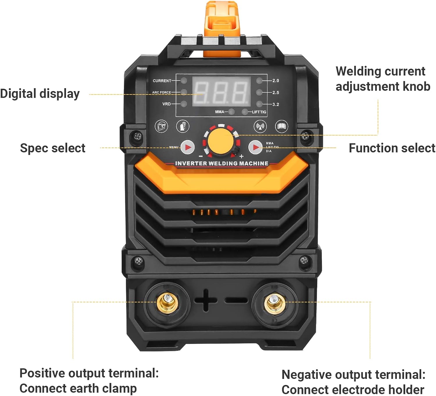 DEKOPRO 110/220V MMA Welder, 160A Stick ARC Welding Machine IGBT Digital Display LCD Hot Start Welder with Electrode Holder, Work Clamp, Input Power Adapter Cable and Brush