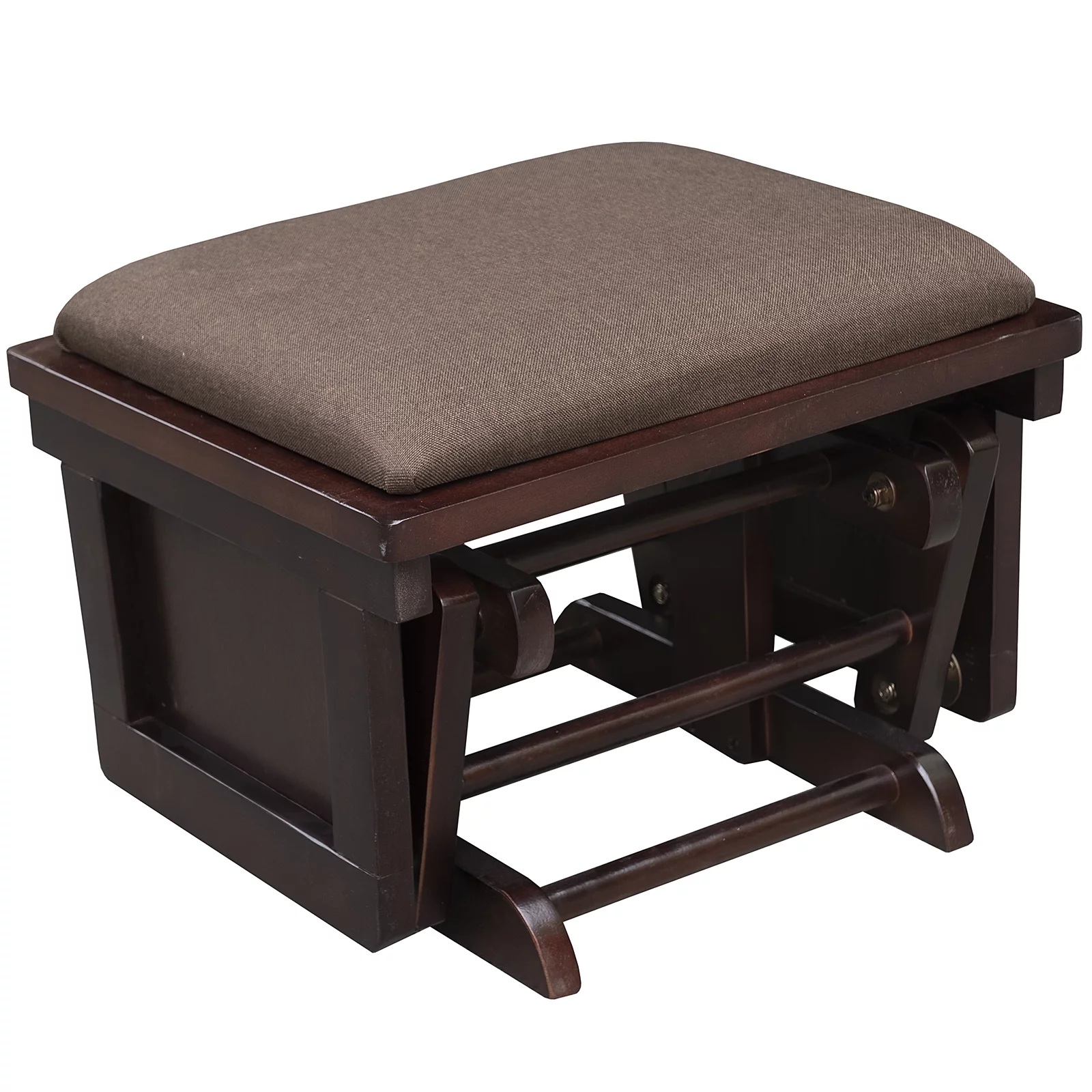 HOMCOM Nursery Glider Rocking Chair with Ottoman, Thick Padded Cushion Seating, Armrests and Wood Base, Dark Coffee
