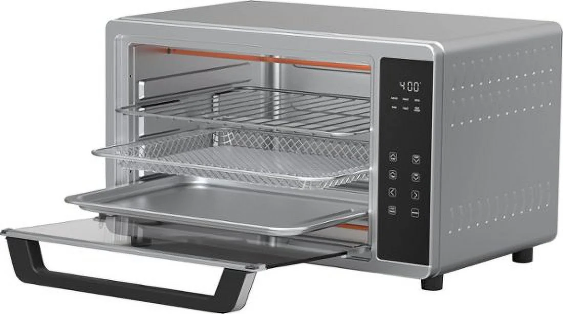 Bella Pro Series - 6-Slice Air Fryer Toaster Oven with Rotisserie - Stainless Steel
